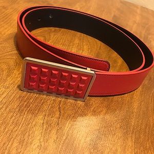 Balenciaga Men’s Red Studded Belt